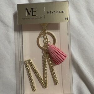 Expressions Gold and Pink Tassel Keychain